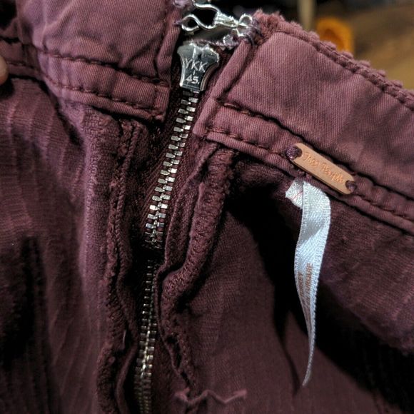 Free People Womens Kendall Corduroy Mini Skirt Size 2 Purple Raw Hem High Rise - Picture 8 of 10